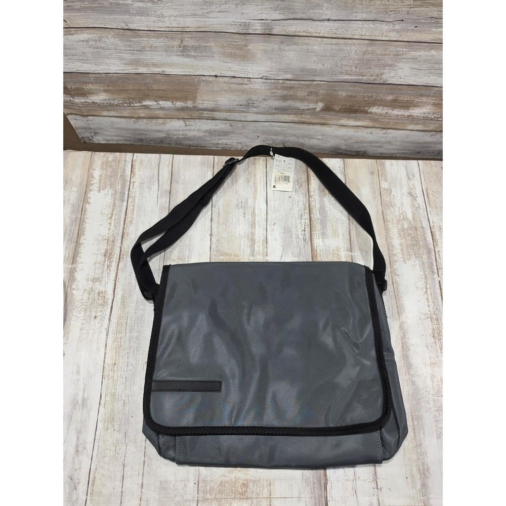 Kmart Gray Nylon Messenger Bag Adjustable Strap Y2K Techwear Utility Deadstock